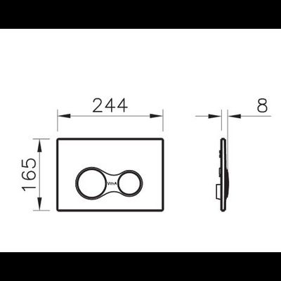 Панель система смыва VitrA Sento, цвет глянцевый хром, 740-0480
