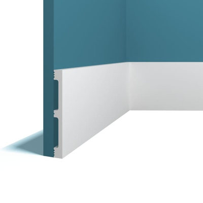 Плинтус напольный Перфект Plus P84, из дюрополимера, влагостойкий, под покраску, 2 метра