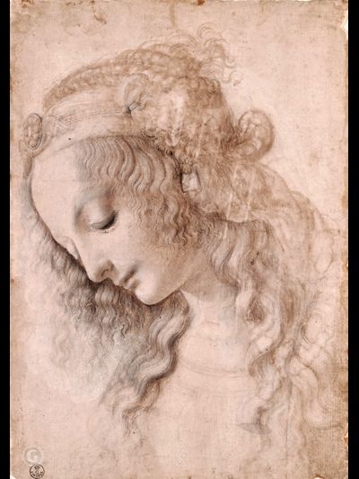 Картина обогреватель, репродукция Леонардо да Винчи Голова девушки