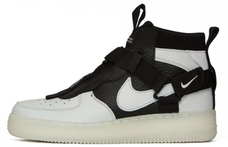 Nike Air Force 1 Mid Utility (Белые с черным)