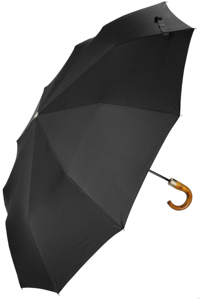 Зонт мужской складной автоматический Sponsa, ручка крючок деревянная, большой купол (125см) + ПОДАРОК