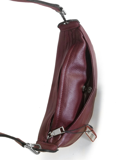 (АРТИКУЛ: 10063/1) СУМКА ЖЕНСКАЯ, НЕБОЛЬШАЯ, НАТУРАЛЬНАЯ КОЖА, БОРДОВАЯ, С ПЛЕЧЕВЫМ РЕМНЕМ