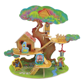 Сборная модель деревянная REZARK Серия Лесные домики Дом на дереве, FHS-004