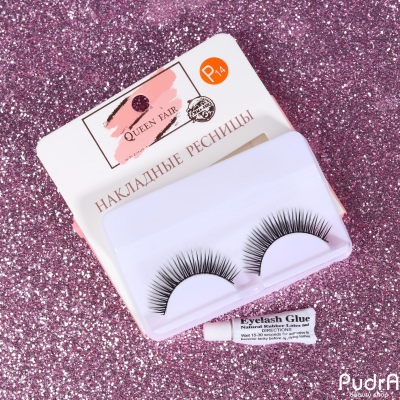 Ресницы накладные, с клеем, цвет чёрный, P14