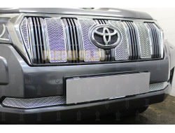 Защита радиатора Toyota Land Cruiser Prado 150 2017- chrome верх PREMIUM