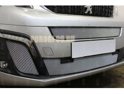 Защита радиатора Peugeot Traveller 2017- (2 части) середина+низ chrome