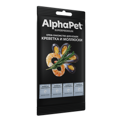 AlphaPet (Альфа пет) Крем-лакомство для кошек с креветкой и моллюсками, 48 г