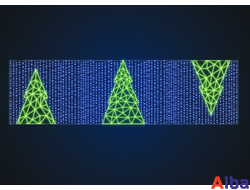 Перетяжка уличная Полигональные елки