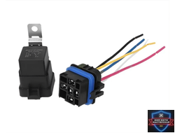 Реле 5-х контактное 12V 40А водонепроницаемое с колодкой и проводами (AMPV4W012Z2)