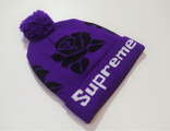 Шапка Supreme Помпон Rose Темно - Фиолетовый / Белый