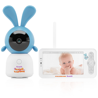 Комплект Ramili Baby RV100KROSH Крошик, Малышарики, Wi-Fi моторизированная видеоняня с креплением + монитор с диагональю 12,7 см., интерком, DVR, 2k (3Mpx)