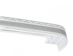 Карниз Монарх 2,6м белый с хромом [26846]