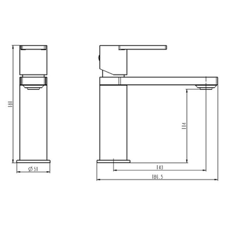 СМЕСИТЕЛЬ ДЛЯ РАКОВИНЫ KUB | ЦВЕТ ХРОМ