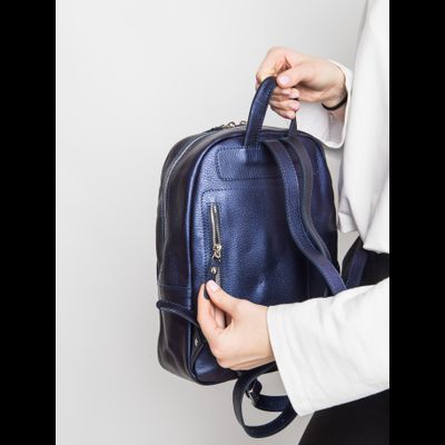 Женский кожаный рюкзак Anzolla Premium blue chameleon 
(арт. 3040-58)