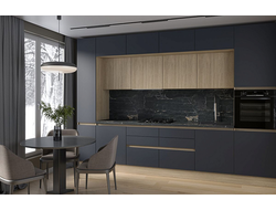 Композиция кухни ЖЕНЕВА Дуб Палермо/Синий матовый