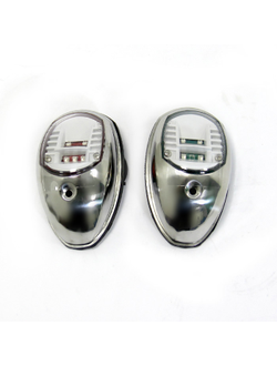 Огни бортовые светодиодные 95х60 мм, нержавеющая сталь, черная прокладка