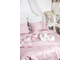 Постельный комплект с оборками и кружевом на сетке "Розовый"