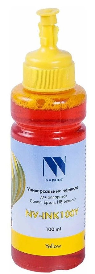 Чернила NV-Print NV-INK100UY 100мл Желтый на водной основе универсальные для Сanon/Epson/НР/Lexmark