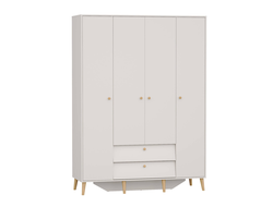 Спальня АФИНА - Шкаф 4-х дверный с двумя ящиками Кашемир серый