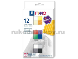 набор Fimo Effect, 12 цветов по 25 грамм