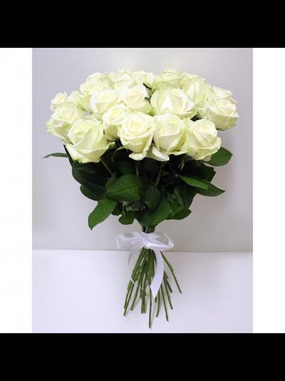 БУКЕТ ИЗ 21 РОЗЫ "БЕЛОЕ ИСКУШЕНИЕ"