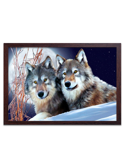 Картина в раме на холсте 247кор 70*50 "Волки".