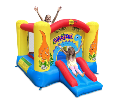 Батут с горкой Happy Hop «Забавный динозавр»