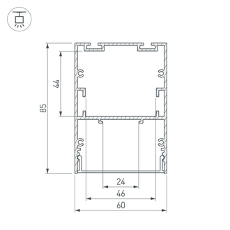 Профиль Arlight ARH-LINE-6085-2000 ANOD  (Алюминий)