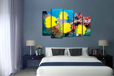 Модульная картина "Желтые рыбки"