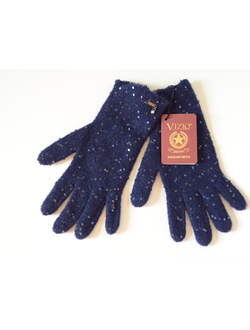 Vizio Италия 1042 GG синие перчатки с пайетками