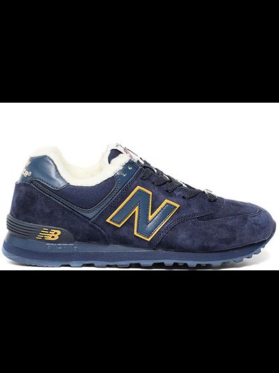 New Balance 574 Blue Yellow с мехом