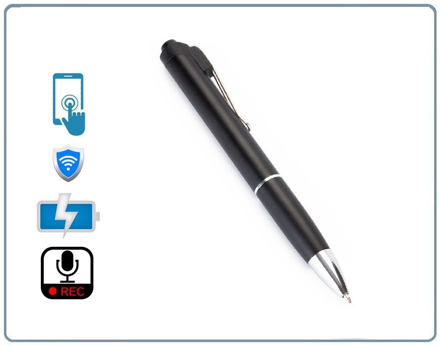DE/AR5 Wi-Fi аудио диктофон ручка, встроенный регистратор, доступ с мобильного (CamSC Pro), Непрерыв