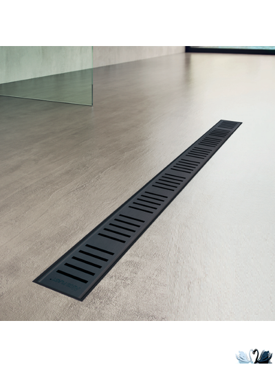 Лоток для душа Alcadrain APZ10BLACK-950 желоб в комплекте с решеткой, черный матовый