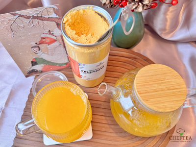 Растворимый чай Облепиха с имбирем 400г в пластиковой банке