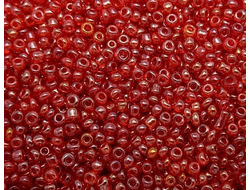 Бисер Китайский №12-105 красный прозрачный с металлическим оттенком, 50 грамм