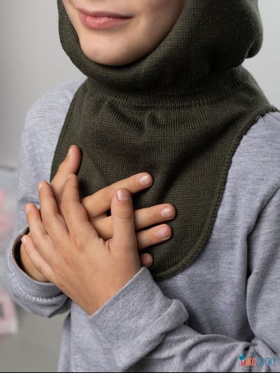 Шапка-шлем 20101-01 с утеплит, х/б подклад, темный хаки 50-52