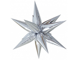 Фольгированный шар (26&#039;&#039;/66 см) Фигура, Звезда составная, Серебро, 1 шт.
