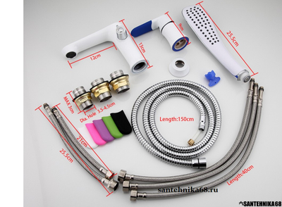 Смеситель врезной для акриловых ванн FRAP F 1134 L ТРОЙКА