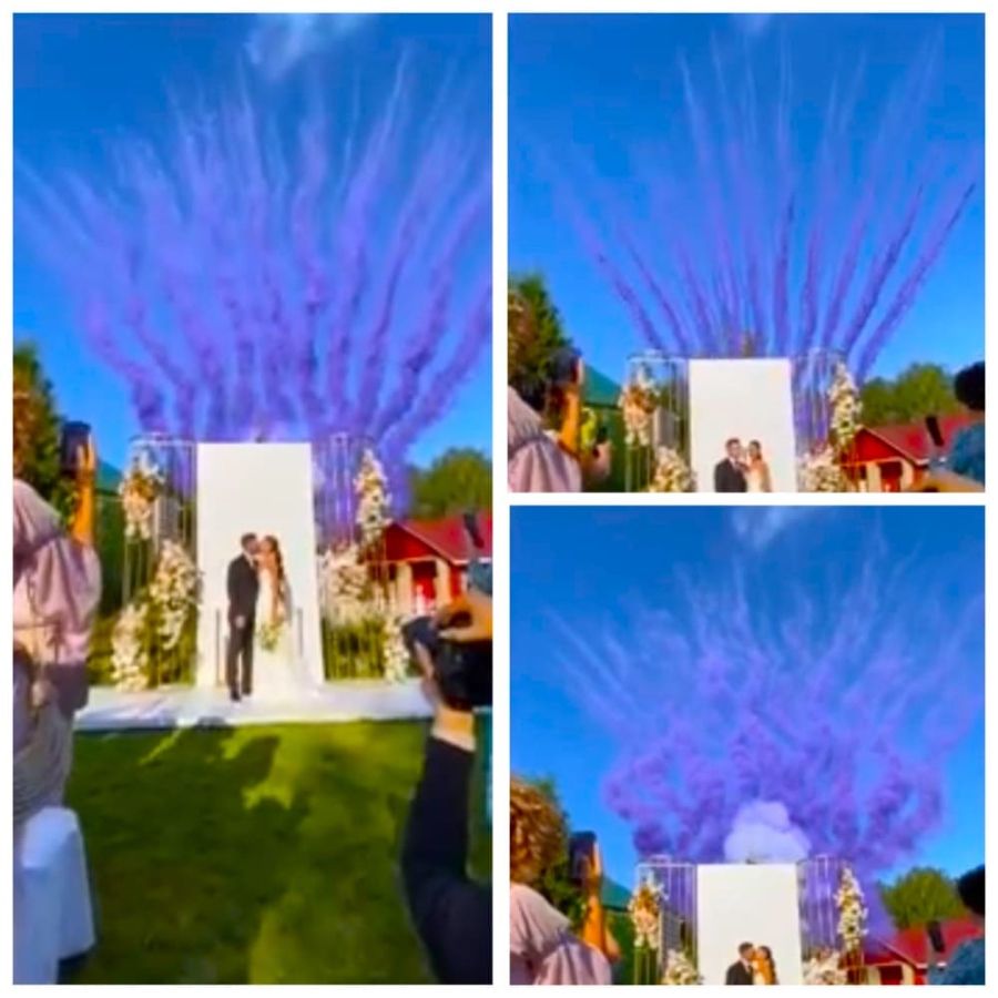 Свадебный дымовой салют веером