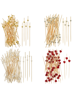 Пики Топперы с бусинами, 12 см, 50 шт, МИКС
