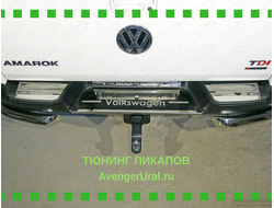 Накладки на задний бампер (лист зеркальный надпись Volkswagen)