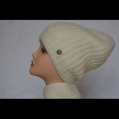 Вязаный белый шарф с золотыми нитями Vizio Италия 3609