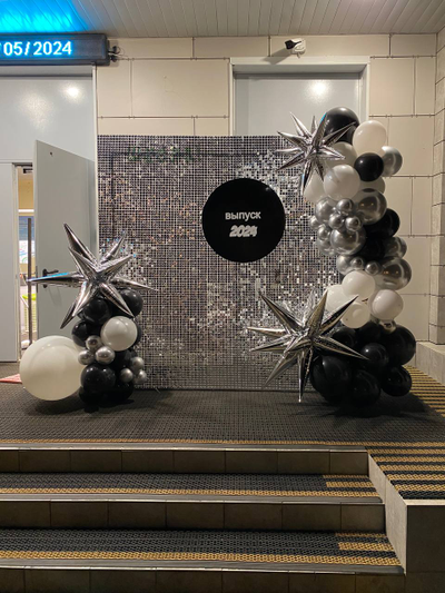 Фотозона из шаров с пайетками 2 на 2 м