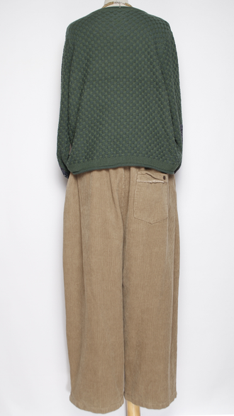 Брюки Бохо "Бананы вельвет строчки винтажный карман" бежевые р.48-56