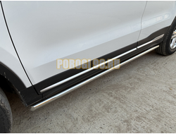 Защита штатного порога труба Папа Тюнинг d42 для BELGEE X70 2024-