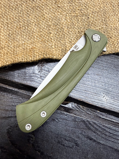 Складной нож Чиж-плюс сталь AUS 10, рукоять G10, цвет олива