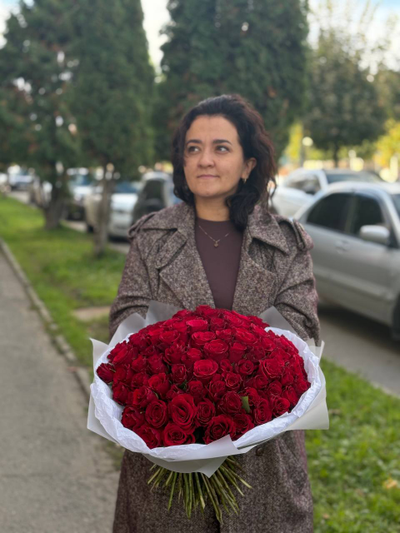 Букет из 101 кенийской розы Red