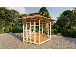 Деревянная беседка ПЛУТОН