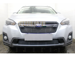 Защита радиатора Subaru XV 2017- (2 части) black верх