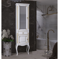 Пенал Opadiris Лаура 45 белый с бежевой патиной, левый